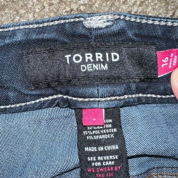Torrid Dark Indigo Straight Leg capris - Picture 2 of 5